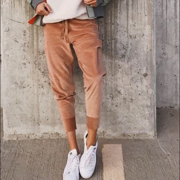 Topshop Pants - Topshop velvet velour drawstring joggers 6